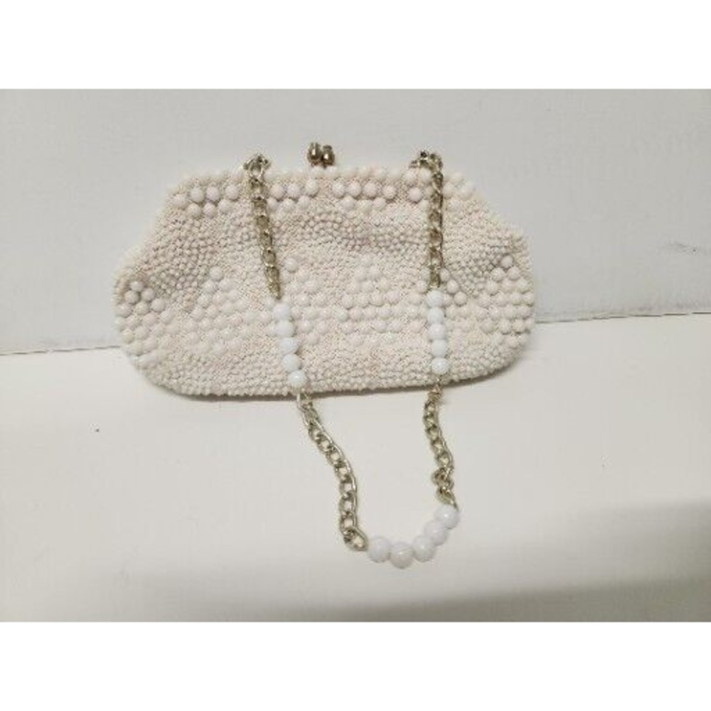 Vintage John Wind Beaded Ivory Purse